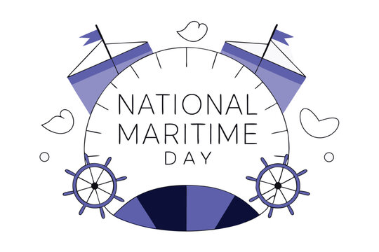 National maritime day holiday design template featuring nautical themes