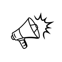 Megaphone vector illustration doodle sketch style for concept design. Media loudspeaker concept vector sketch illustration as conference, announcement, message for print, web, mobile and infographics 
