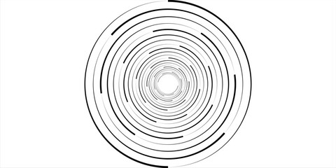 Modern abstract background. Halftone dots in circle form. Letter C like logo, icon or design element. Black dots on a white background and white dots on the black side.