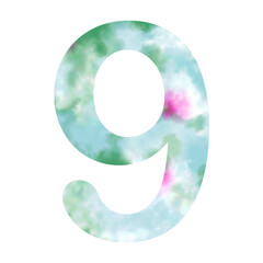 Abstract green blue numbers