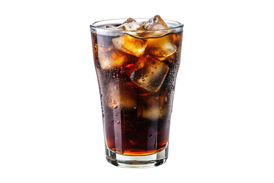 glass of coke isolated on white background
