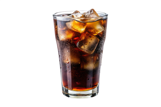 glass of coke isolated on white background