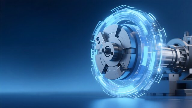 Technological 3D gears, precision machinery manufacturing, Industry 4.0 concept background