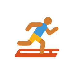 A person running on a track, symbolizing sprinting, athletics, and races.