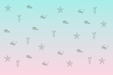 motifs vacances d'été sur fond bleu et rose
