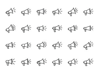 Digital Megaphone Marketing Icons for Promotion, Advertisement, Social Media Campaign, and Communication Strategy Design