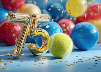 Tennisverein feiert 75-jähriges Bestehen mit Ballons und Konfetti
