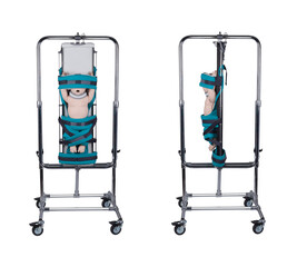 X-ray protective veil for children on a white background. X-ray stand
