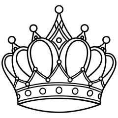 Vintage Royal Crown Line Art Vector