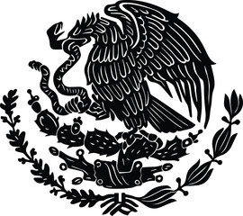 Mexico Coat of Arms design on transparent Background