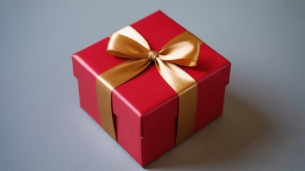 Fototapeta premium Red Gift Box with Gold Ribbon