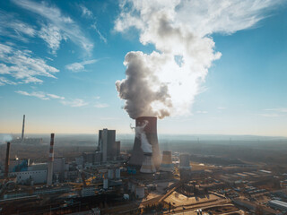 Fossil fuel power plant in operation