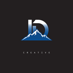 ID Creative Mountain Logo – Bold Gradient Letter mark Branding Design for Business & Outdoor Brands