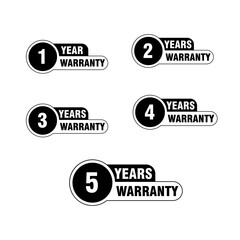 1 to 5 Year Warranty Labels – Guarantee Badge Stickers for Product Protection
