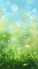 Obraz premium Bright Spring Meadow with Daisies and Bokeh Light Effects