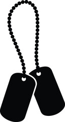 Fototapeta premium Military id tags silhouette - Dog tags design