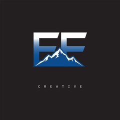EF Creative Mountain Logo – Bold Gradient Letter mark Branding Design for Business & Outdoor Brands
