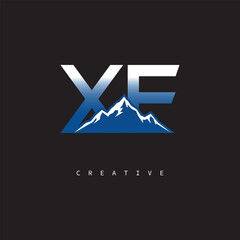 Fototapeta premium XF Creative Mountain Logo – Bold Gradient Letter mark Branding Design for Business & Outdoor Brands