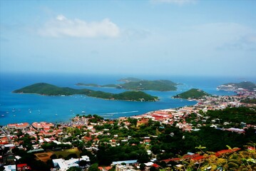 Coastal Island Scenery: Aerial and Panoramic Views