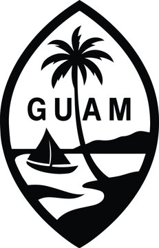 Guam  flag center crest on transparent background