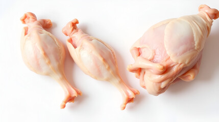 Raw Chicken gizzards on white background