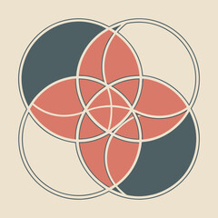 Obraz premium Minimal Gradient Overlap Shapes