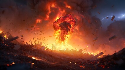 Apocalyptic Firestorm Devastation and Destruction in a Fiery Inferno