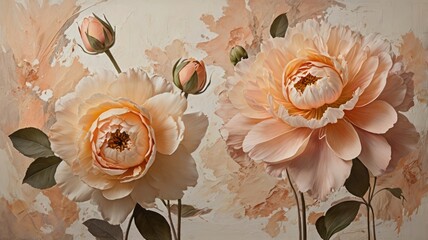 Soft, Pastel Roses on Abstract Background