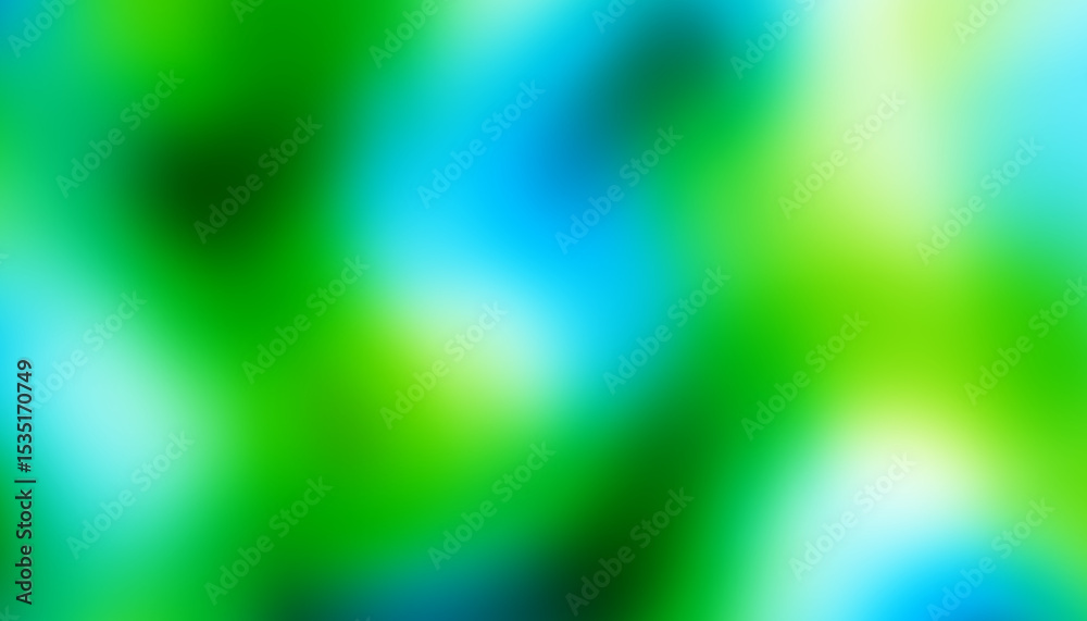 Poster World environment day concept: green and blue abstract blur spots background with bokeh effect and transparency