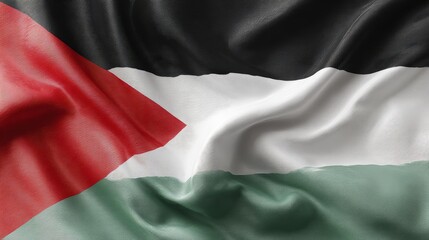 Waving palestinian flag illustration in clean style middle east digital artwork vibrant environment representation of palestine national identity