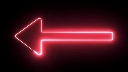 Singular red neon arrow blinks upward black glowing outline spreading light pulses outward an attention grabbing K signifier news tickers call to action screens direction cues - Powered by Adobe