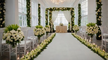 Elegant wedding ceremony indoors