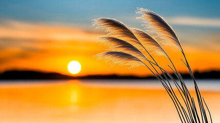 ethereal beauty of a frigid, unyielding frost delicately adorning blades of grass, capturing colorful essence of a tranquil