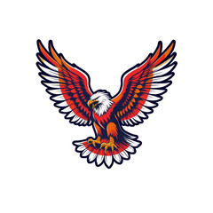 eagle with flag of united states