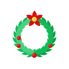 Naklejka premium Traditional Christmas Wreath Vector For Seasonal Holiday And Festive Designs