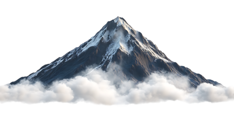 Majestic Mountain Peak Emerging from Clouds: A Stunning Nature Vista