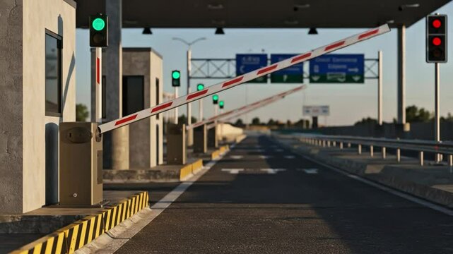 Open Toll Gate with Active Indicator Light