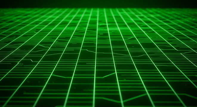 Green grid with line