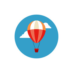 Flying Hot Air Balloon Vector Illustration For Childrens Books And Fun Designs