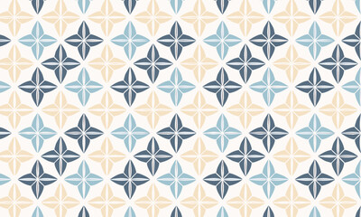 Minimalist Geometric Star Seamless Pattern in Blue Tones