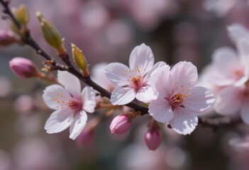 Obraz premium Close Up Shot, Details of Petals Stamen, Shallow Depth of Field, Springtime Beauty