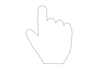 指をさす手のシンプルアイコン