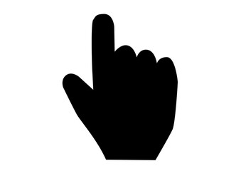 指をさす手のシルエットアイコン