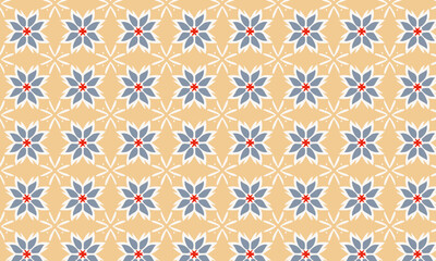 Scandinavian Christmas Floral Pattern in Folk Art Style