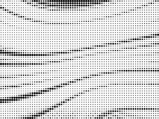 Monochrome Dot Matrix: A Dynamic Pattern of Black Dots on White, Creating Rhythmic Visual Flow in Minimalist Geometric Art