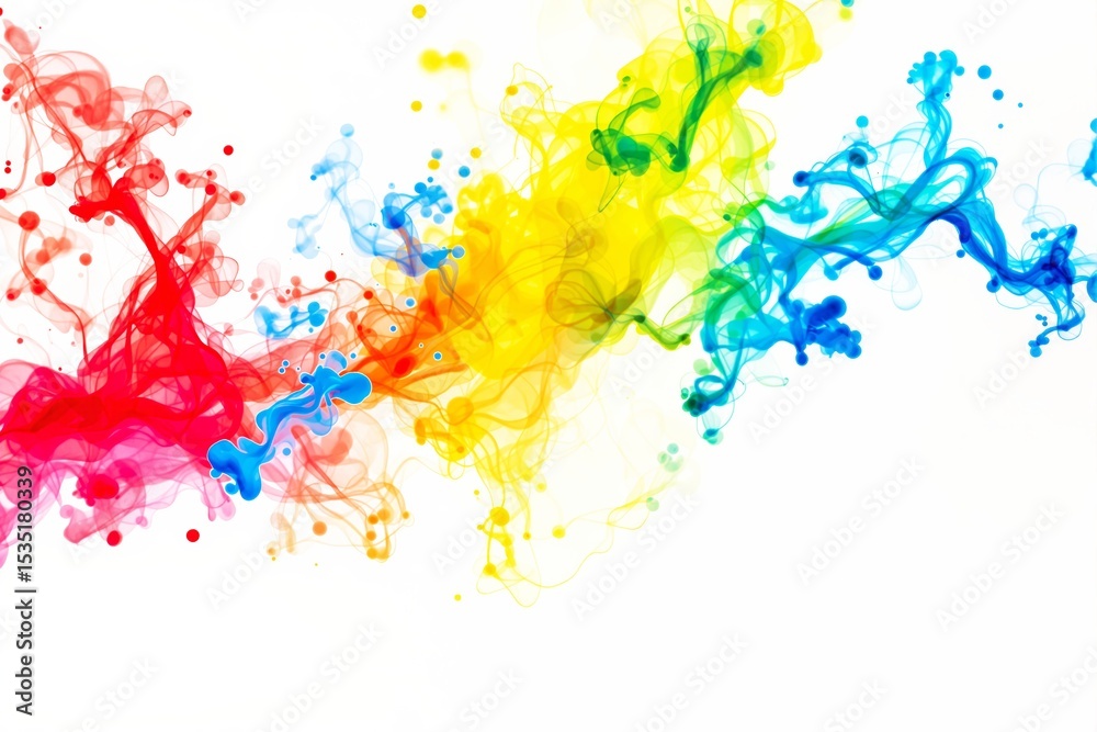 Aufkleber Abstract colorful ink in water creating a dynamic artistic effect.