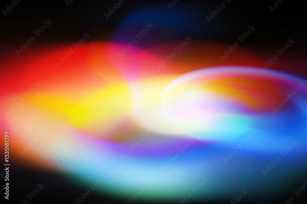 Poster Abstract colorful light background with blurred glowing effects.