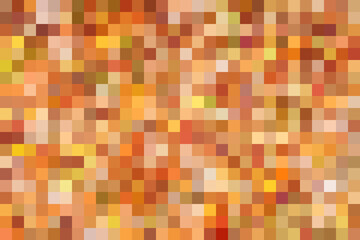 オレンジ色と茶色のモザイク　秋の落ち葉のイメージ