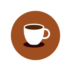 Obraz premium Simple Coffee Cup Vector Logo Icon Clipart in a Circle