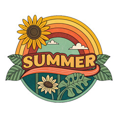 summer landscape with flowers